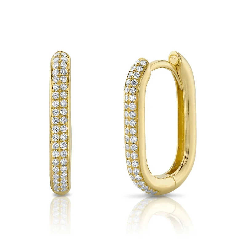 0.18CT DIAMOND OBLONG HOOP EARRING