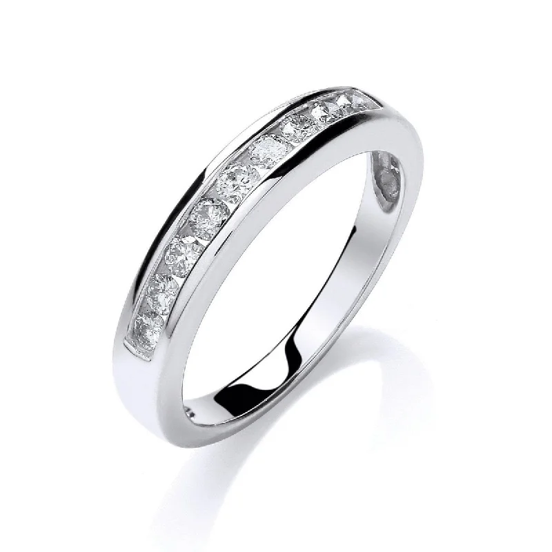 Thin - Band Wedding Bands for a Delicate and Subtle Look9ct White Gold 0.35ct Diamond Channel Set Eternity Ring