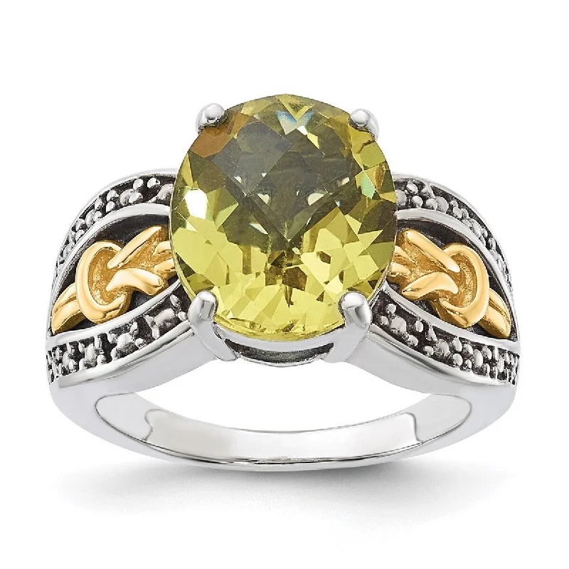 Topaz Gemstone Rings with a Faceted Cut and Shimmering EffectCurata 925 Sterling Silver With 14k 3.30Lemon Quartz Ring