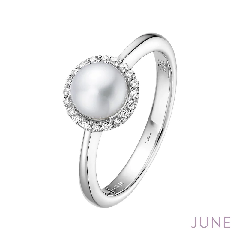 Lafonn Birthstone Pearl June Ring BR001PLP