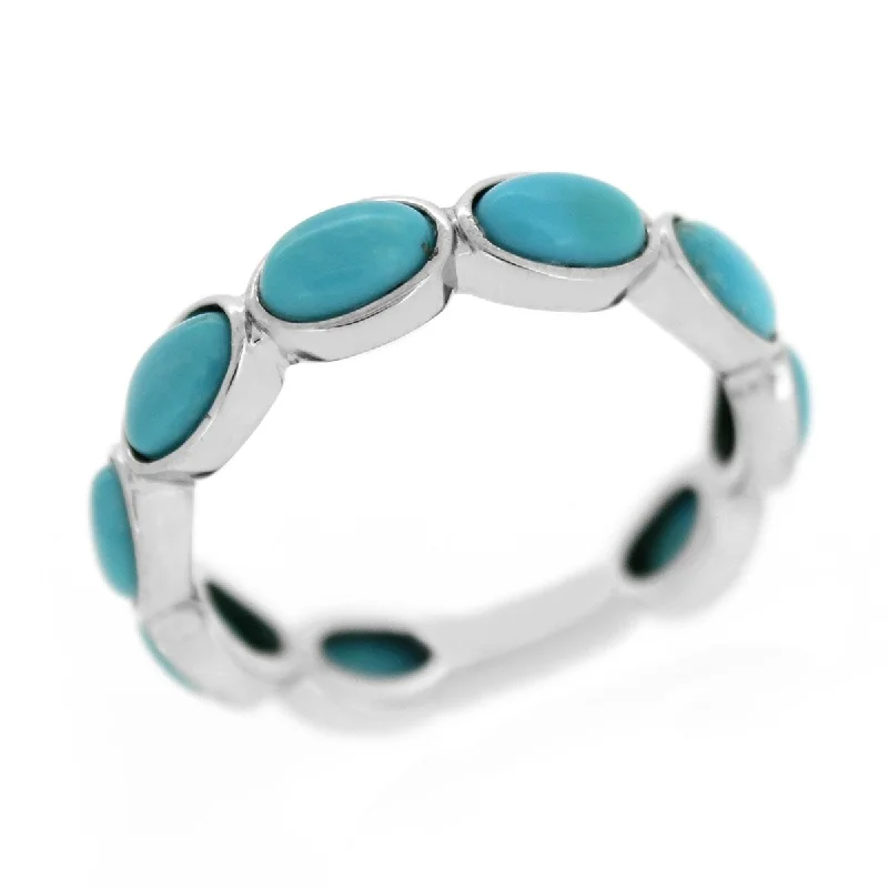 Tanzanite Gemstone Rings with Platinum Milgrain DetailingCampitos Turquoise Gemstone Ring, 925 Sterling Silver Band Ring