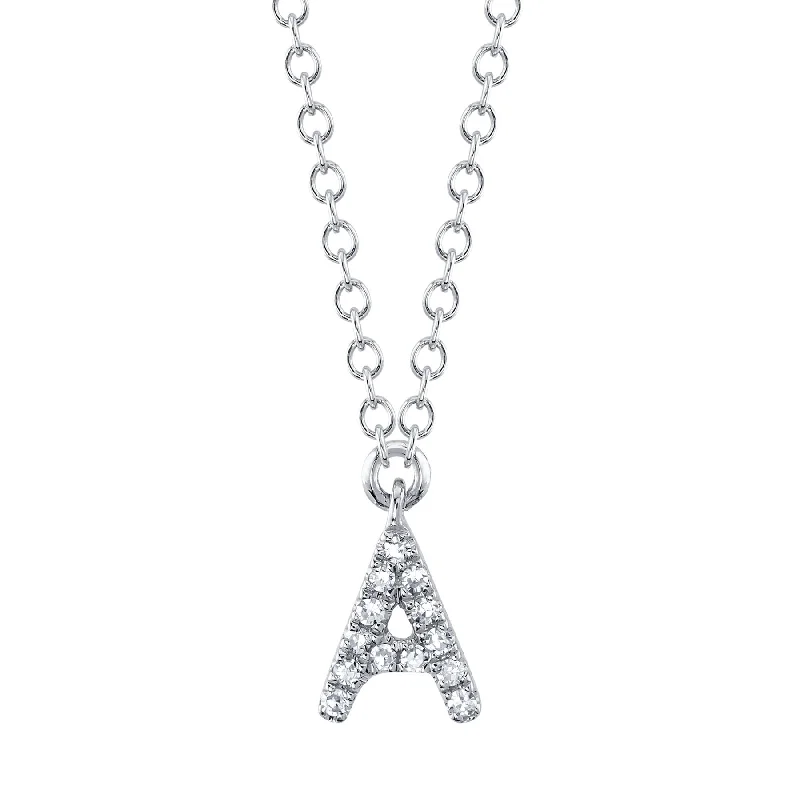 0.04CT DIAMOND NECKLACE - INITIAL A