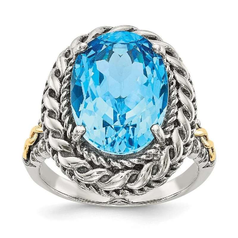 Alexandrite Gemstone Rings with a Chameleon - like Color ChangeCurata 925 Sterling Silver With 14k Blue Topaz Ring