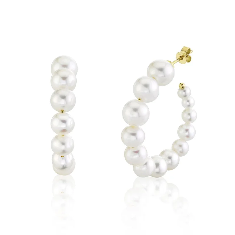 COCO CULTURED PEARL HOOP EARRINGS