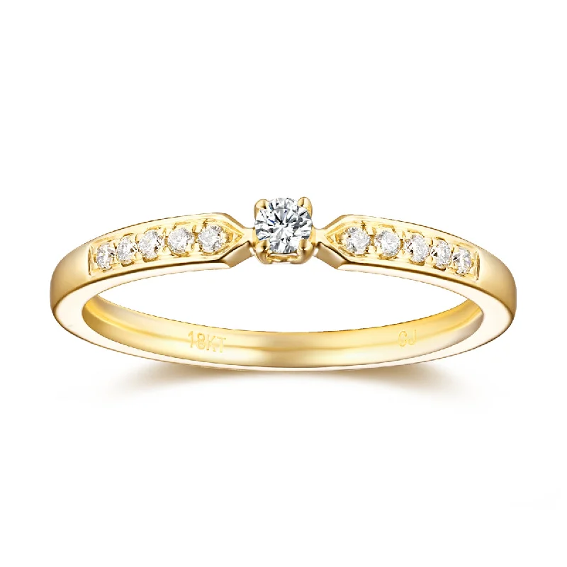 Platinum Wedding Bands with Micro - Pave Diamond AccentsYellow Gold Diamond Solitaire Plus Promise Ring - S2012170