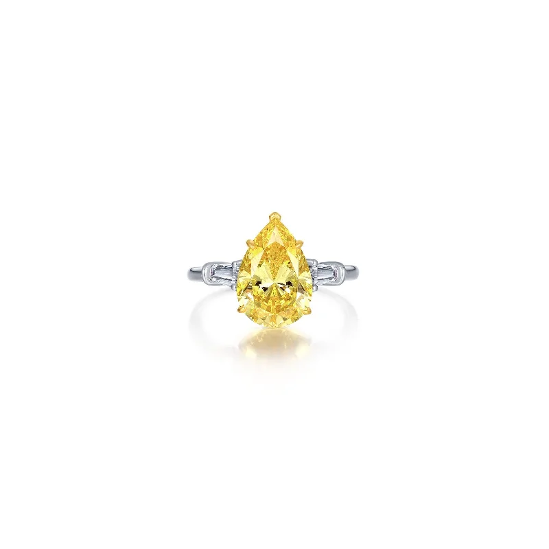 Lafonn Classic Pear Canary Ring R0185CAT