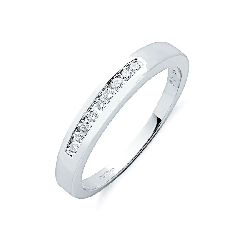 Cobalt Chrome Wedding Bands with High - Polish Shines9ct White Gold 0.15ct Diamond Channel Set Eternity Ring