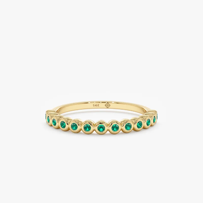 Braided Metal Wedding Bands in a Contemporary StyleEmerald Half Eternity Ring, Arleth