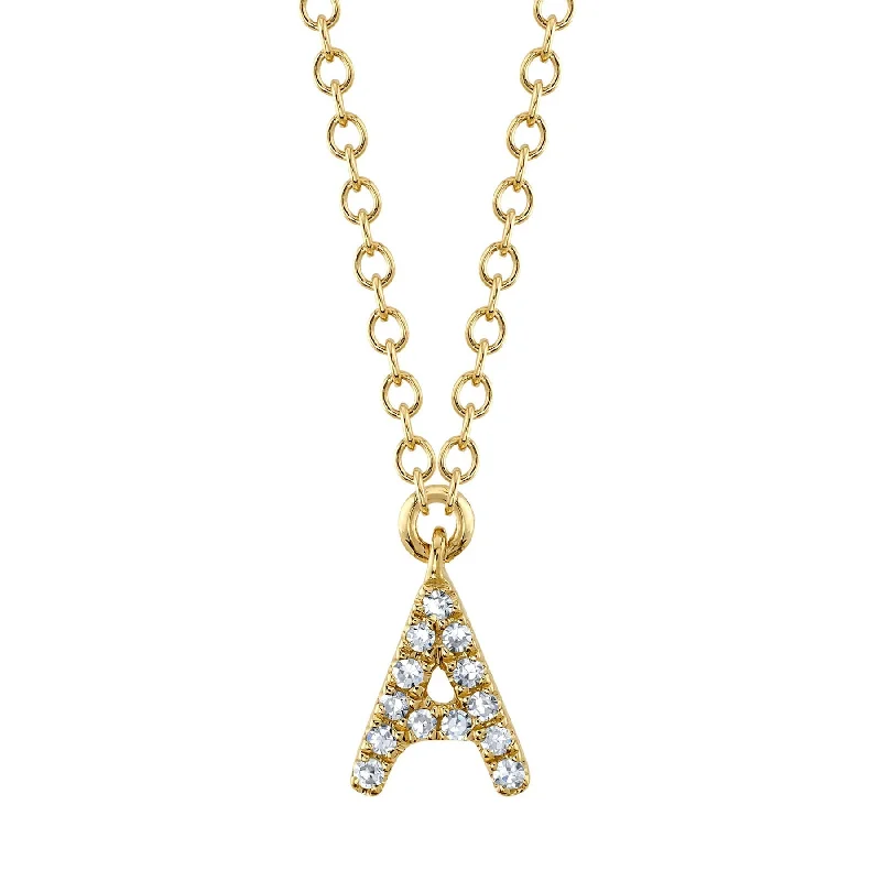 0.04CT DIAMOND NECKLACE - INITIAL A