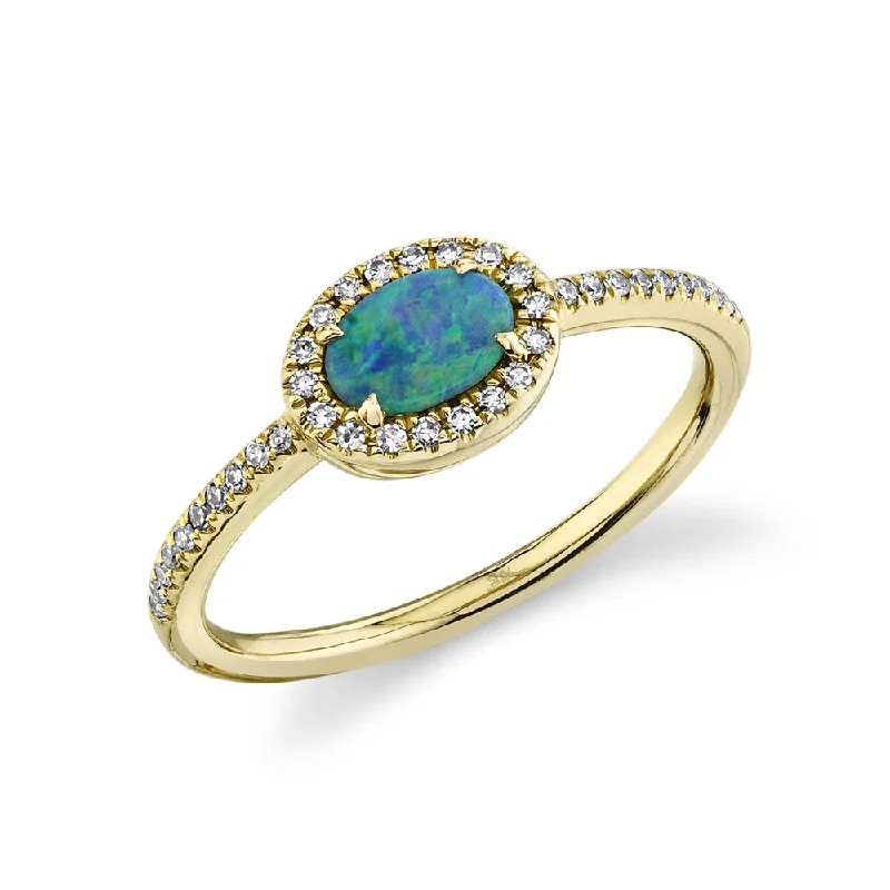 0.12CT DIAMOND & 0.33CT OPAL RING SC55020753