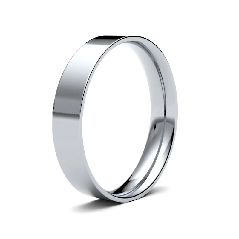 Wedding Bands with Hidden Diamond Halo Under the SettingMens Flat Court Ring