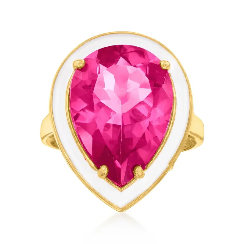 Ruby Gemstone Rings with Intricate Gold Filigree Settings18K Yellow Gold Over Sterling Silver Pink Topaz Gemstone Solitaire Boho Ring