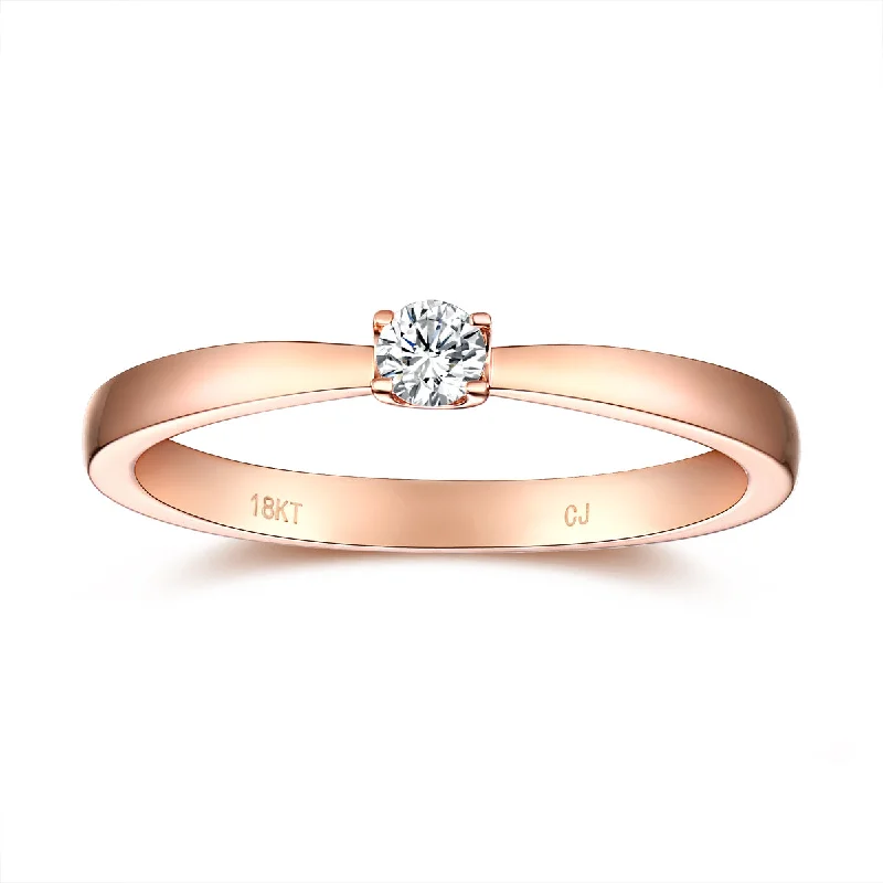 Platinum Wedding Bands with Micro - Pave Diamond AccentsRose Gold Diamond Solitaire Promise Ring - S2012171