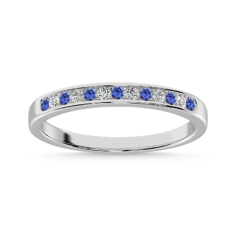 Lapis Lazuli Gemstone Rings with Gold - Leaf Inclusions14k White Gold Tanzanite and Diamond 1/5 Ct.Tw. Anniversary Band