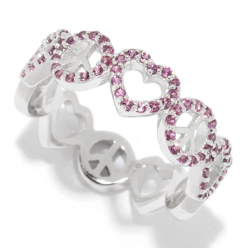 Jade Gemstone Rings with Intricate CarvingsSterling Silver Rhodolite Eternity Band Ring