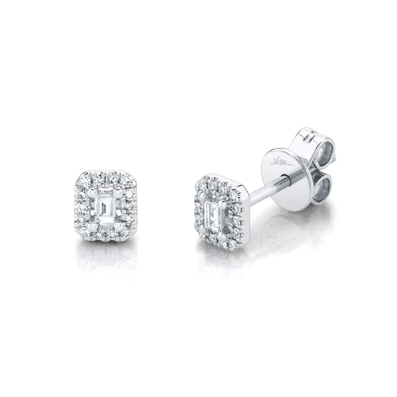 0.12CT DIAMOND BAGUETTE STUD EARRING