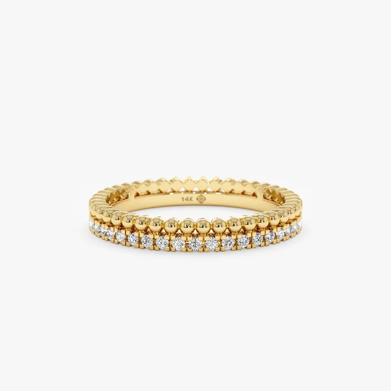 Thin - Band Wedding Bands for a Delicate and Subtle LookDiamond & Bead Full Eternity Ring, Cassie