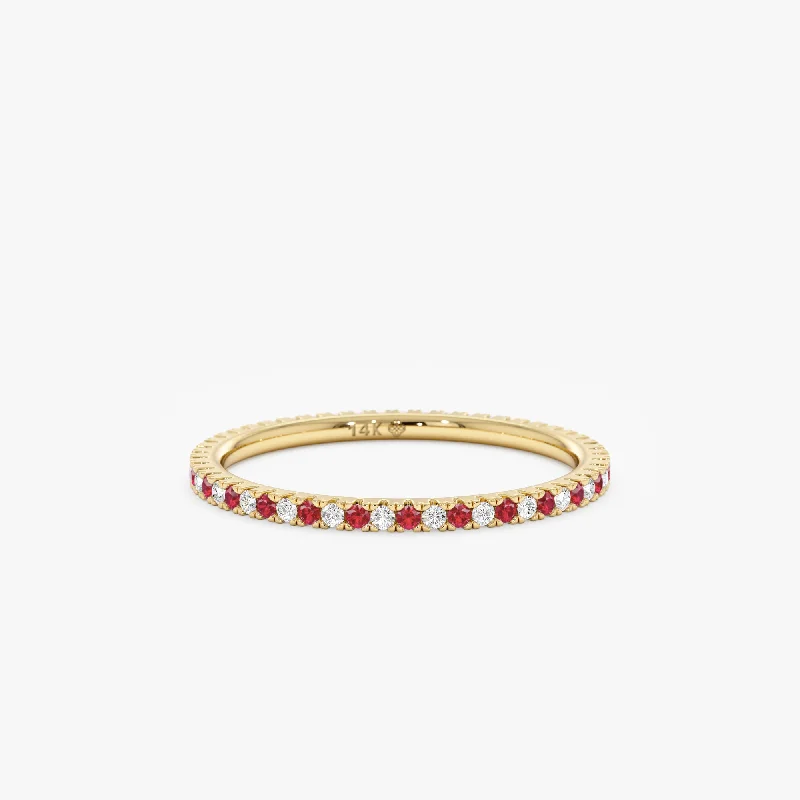 Thin - Band Wedding Bands for a Delicate and Subtle LookRuby and Diamond Eternity Ring, Kiki