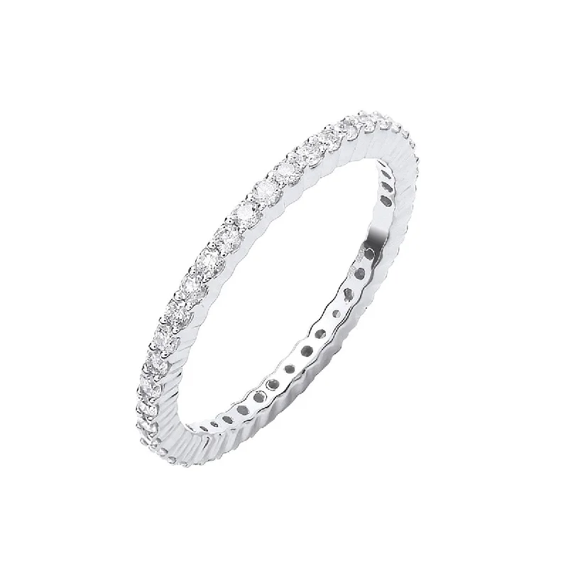 Tungsten Carbide Wedding Bands with Matte Black Finishes18ct White Gold 0.50ct Diamond Full Eternity Ring