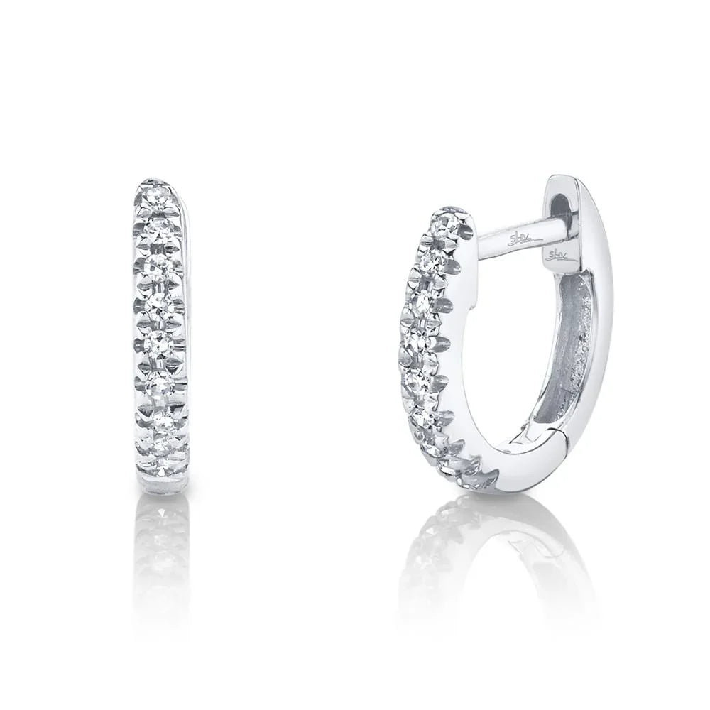 0.04 CT. CLASSIC DIAMOND HUGGIE EARRINGS - MINI