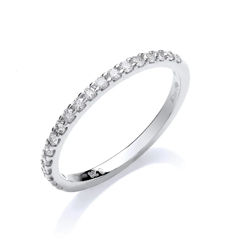 Braided Metal Wedding Bands in a Contemporary Style9ct White Gold 0.27ct Diamond Half Eternity Ring