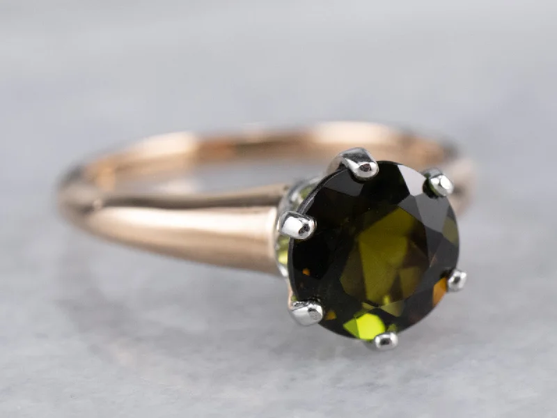 Citrine Gemstone Rings in a Modern Minimalist StyleGreen Tourmaline Solitaire Ring