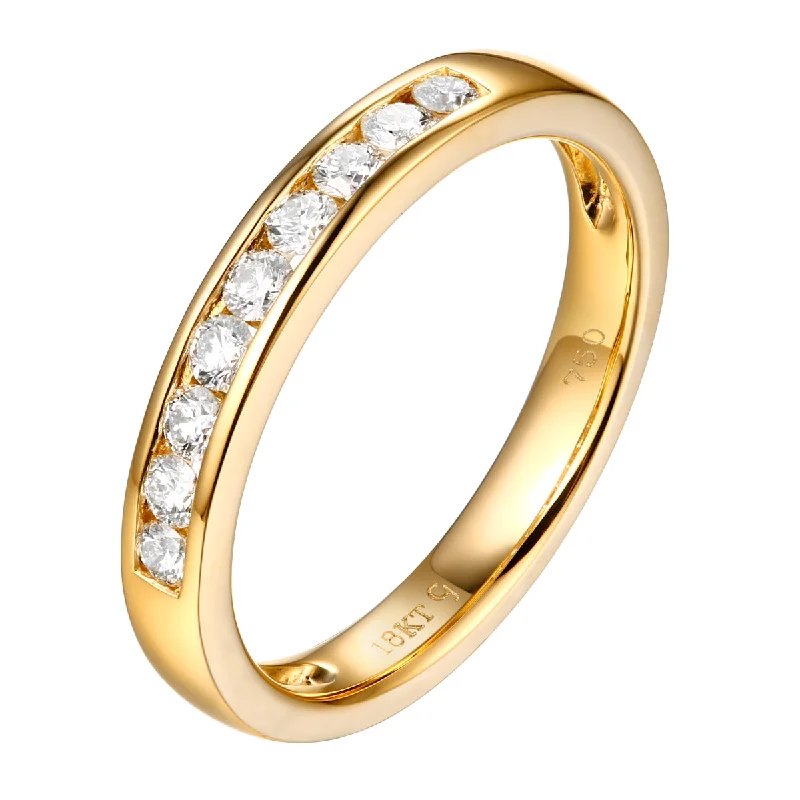 Platinum Wedding Bands with Micro - Pave Diamond Accents14KT Yellow Gold 9 Diamond Aniversary Band - S201984B