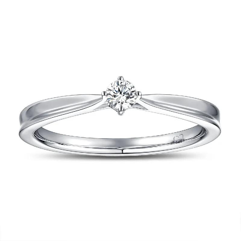 Matching Set Wedding Bands with Interlocking DesignsWhite Gold Diamond Solitaire Promise Ring - S2012176