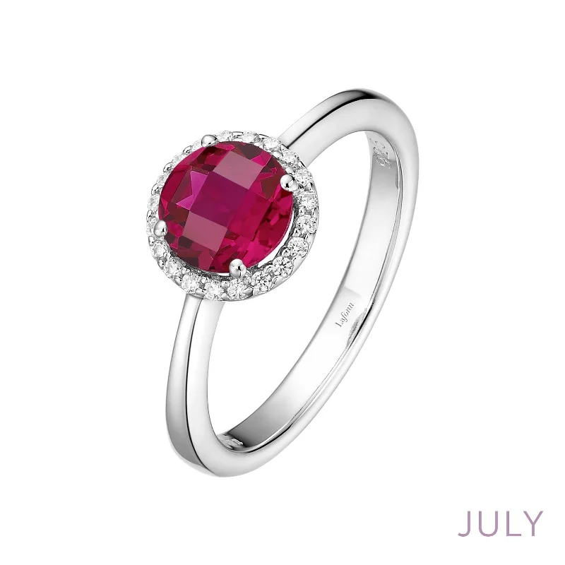 Lafonn Birthstone Round July Ruby Ring BR001RBP