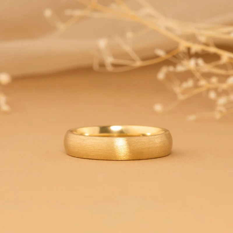 Matching Set Wedding Bands with Interlocking DesignsBrushed 14k Gold Wedding Band, Sofia