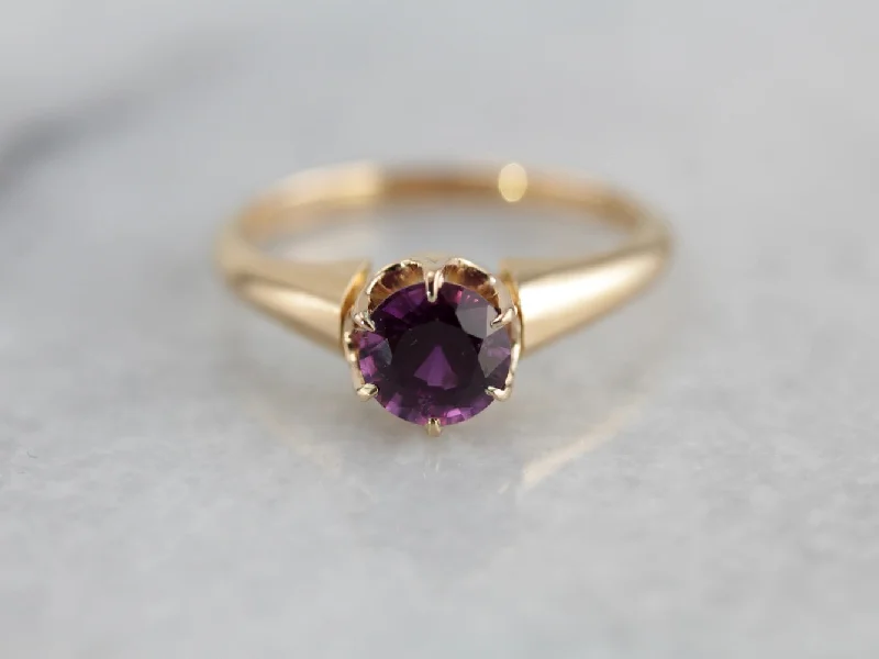 Citrine Gemstone Rings in a Modern Minimalist StyleMetal: 18K Antique Rose Gold 
Gem: Purple Sapphire .93 Carat...