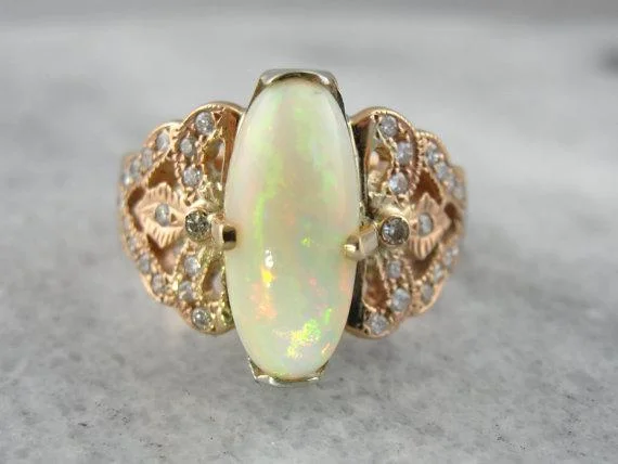 Tourmaline Gemstone Rings in a Multicolor ArrayOpulent Ethiopian Opal Ring in Rose & White Gold