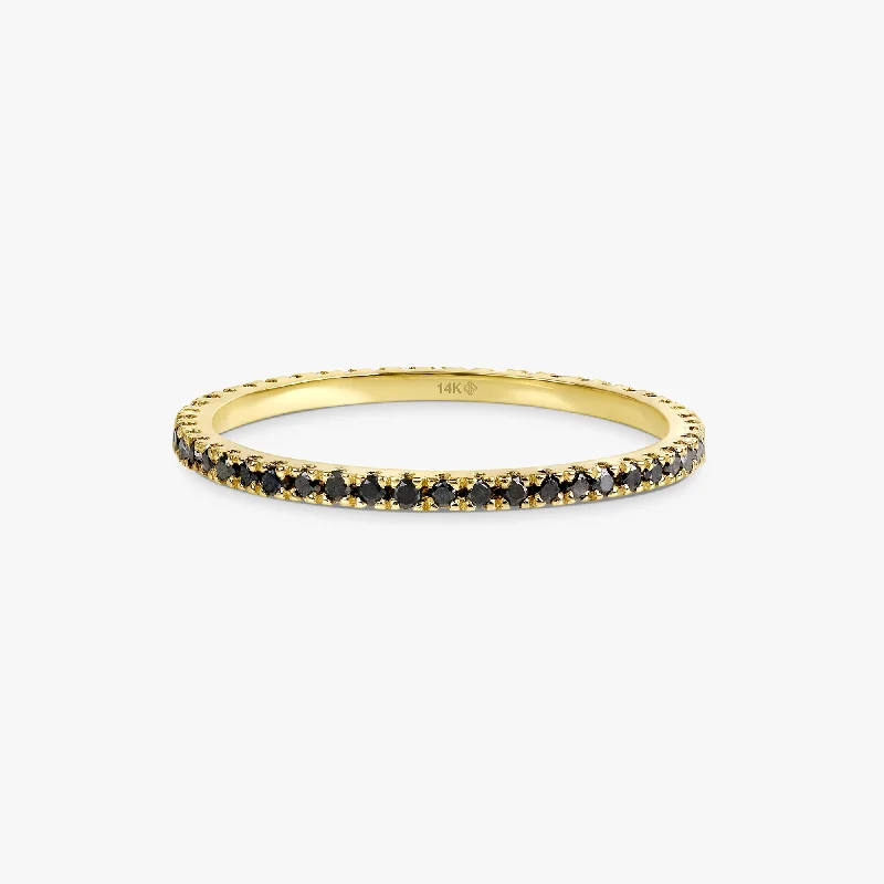 Wedding Bands with Hidden Diamond Halo Under the SettingBlack Diamond Eternity Ring, Kiki