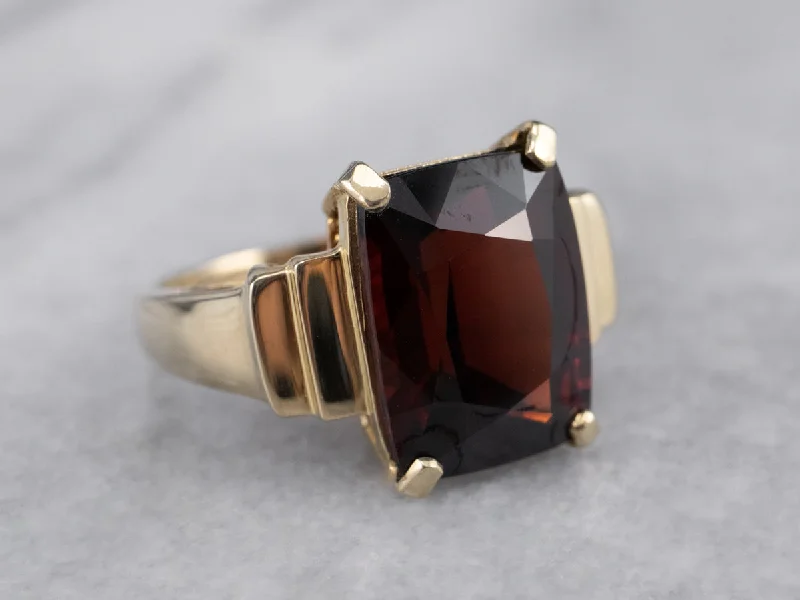 Tourmaline Gemstone Rings in a Multicolor ArrayGarnet Stepped Gold Statement Ring