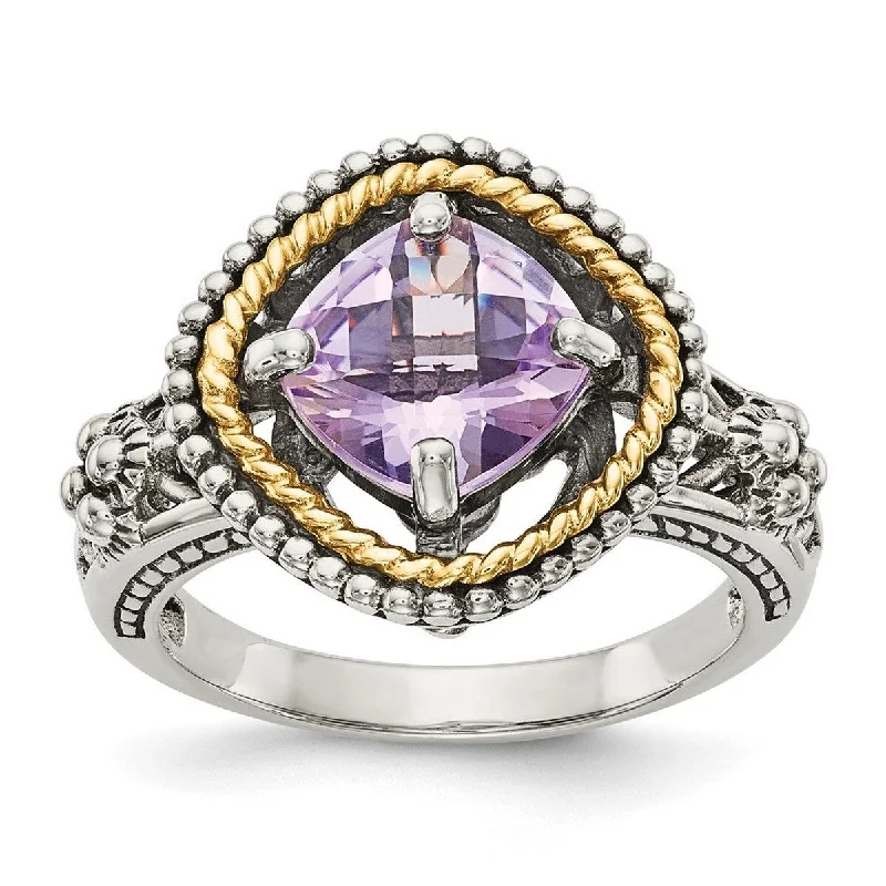 Jade Gemstone Rings with Intricate CarvingsCurata 925 Sterling Silver Polished Prong set With 14k 2.10Pink Amethyst Ring