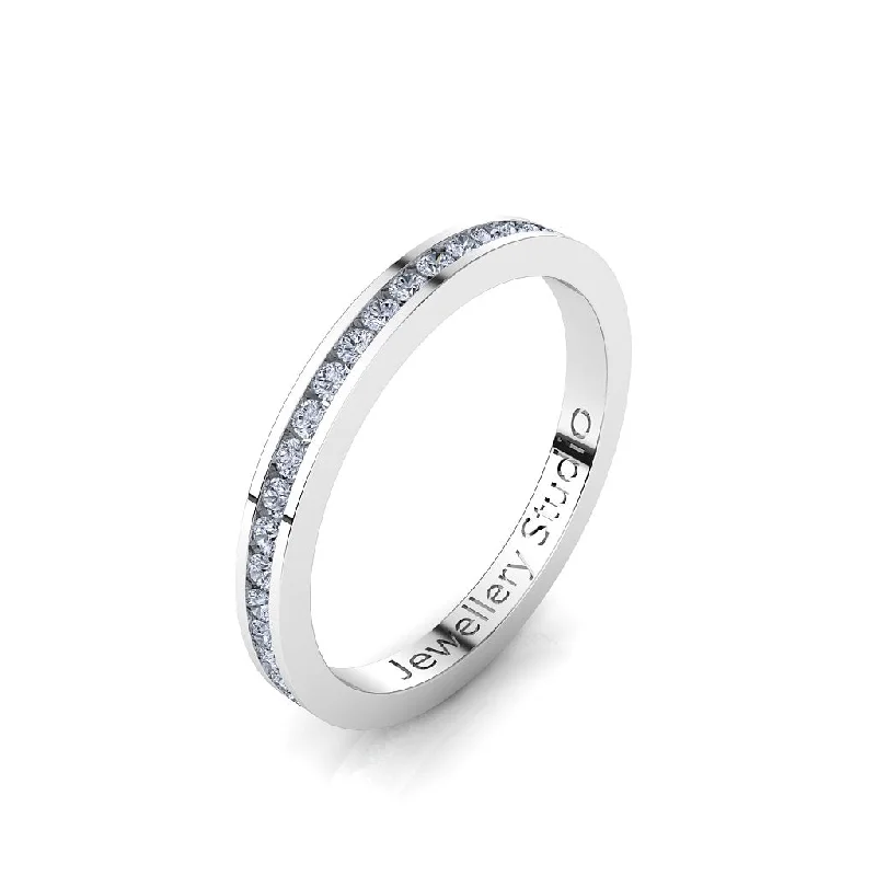 Two - Tone Wedding Bands Combining Yellow Gold and PalladiumLadies Eternity Ring with 0.50ct of Channel Set Diamonds