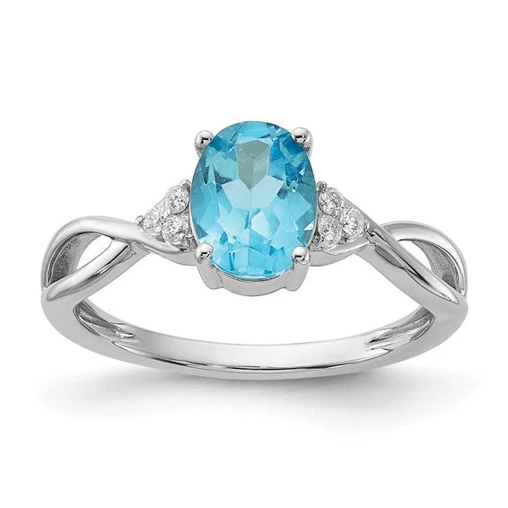 Jade Gemstone Rings with Intricate Carvings14k White Gold Oval Blue Topaz and Diamond Ring