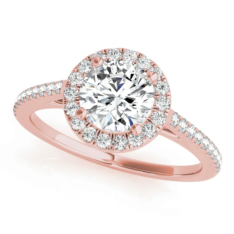 Engagement Rings with a Hidden Heart - Shaped CutoutAuriya 14k-Rose Gold Lab Grown Round Diamond Halo Engagement Ring 0.50 to 5.00 ct. tw. (F-G VS)