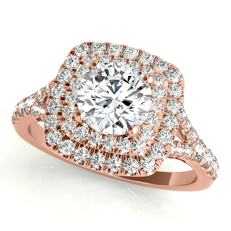 Engagement Rings with a Pavé - Set Infinity SymbolAuriya 14k-Rose Gold Lab Grown Round Diamond Halo Engagement Ring 0.50 to 5.00 ct. tw. (F-G VS)