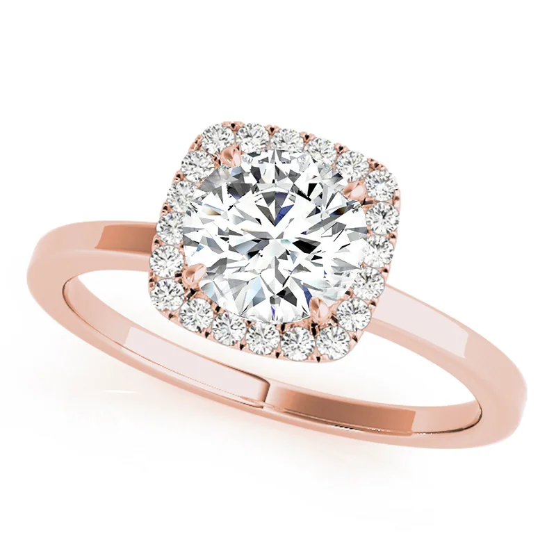 Custom - Engraved Engagement Rings with a Special MessageAuriya 14k-Rose Gold Lab Grown Round Diamond Halo Engagement Ring 0.50 to 5.00 ct. tw. (F-G VS)