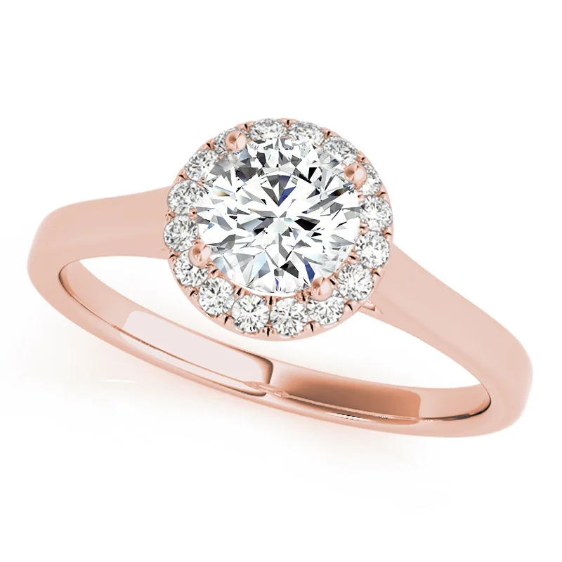 Engagement Rings with a Floral - Inspired Prong SettingAuriya 14k-Rose Gold Lab Grown Round Diamond Halo Engagement Ring 0.50 to 5.00 ct. tw. (F-G VS)