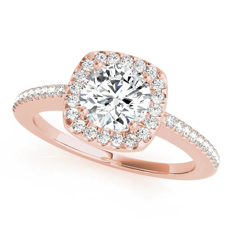 Engagement Rings with a Cathedral - Style Basket SettingAuriya 14k-Rose Gold Lab Grown Round Diamond Halo Engagement Ring 0.50 to 5.00 ct. tw. (F-G VS)