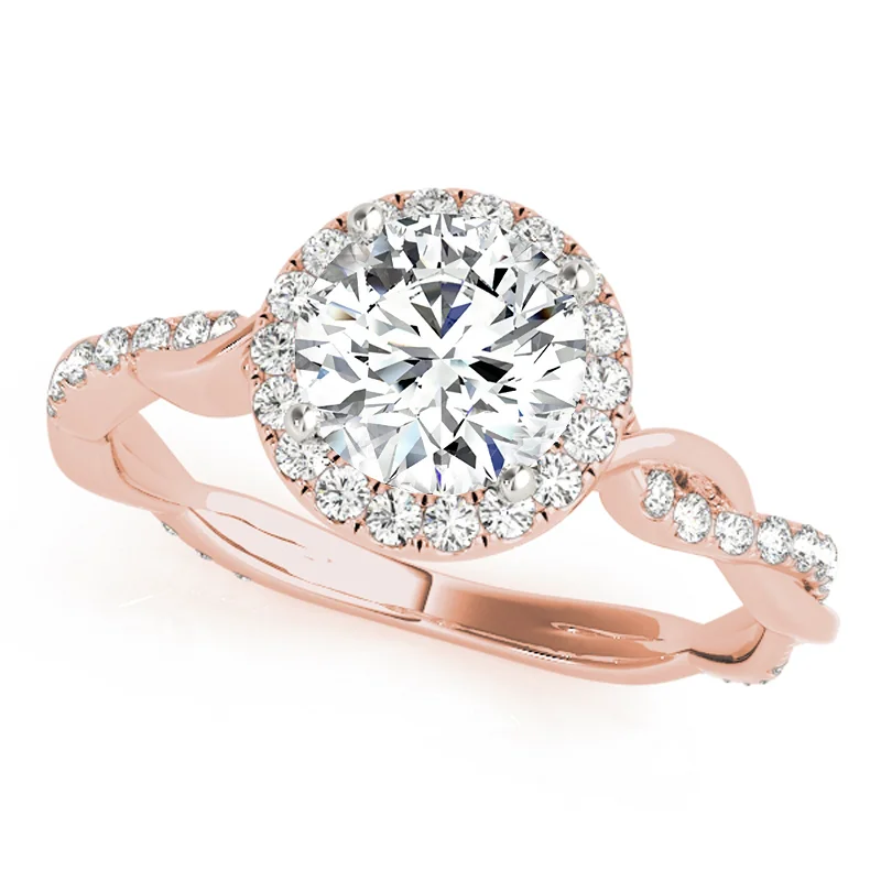 Moissanite Engagement Rings with a Sparkling Center StoneAuriya 14k-Rose Gold Lab Grown Round Diamond Halo Engagement Ring 0.50 to 5.00 ct. tw. (F-G VS)