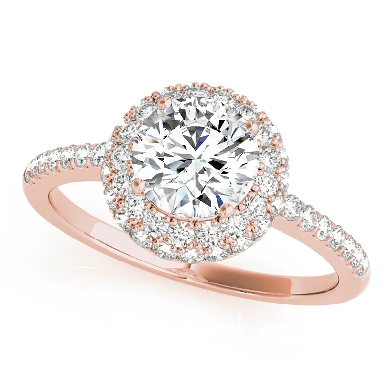 Engagement Rings with a Hidden Heart - Shaped CutoutAuriya 14k Rose Gold Lab Grown Round Diamond Halo Engagement Ring 0.50 to 5.00 ct. tw. (F-G VS)