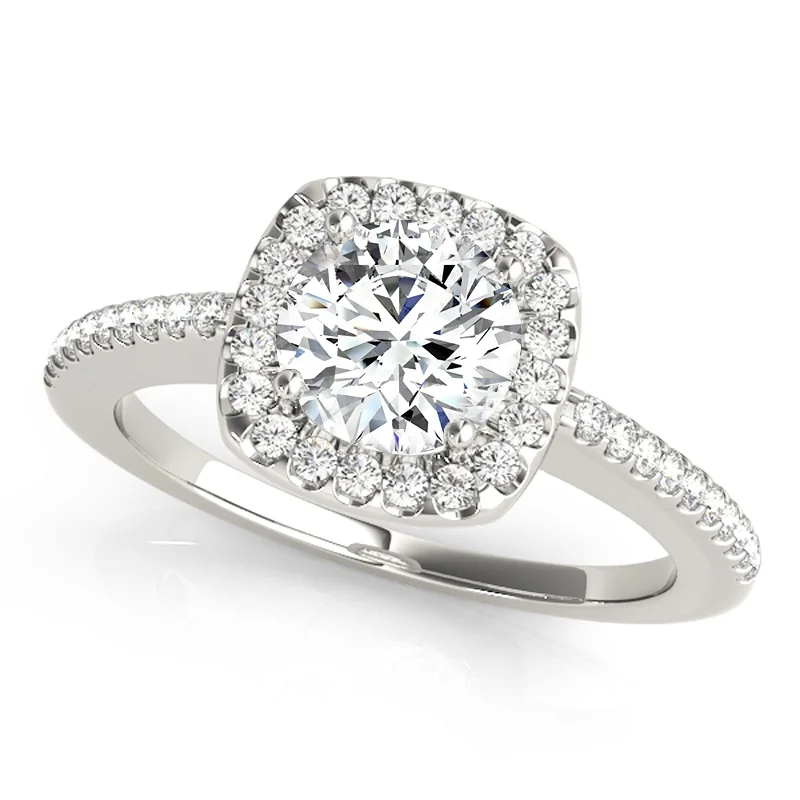 Engagement Rings with a Floral - Inspired Prong SettingAuriya 14k-White Gold Lab Grown Round Diamond Halo Engagement Ring 0.50 to 5.00 ct. tw. (F-G VS)