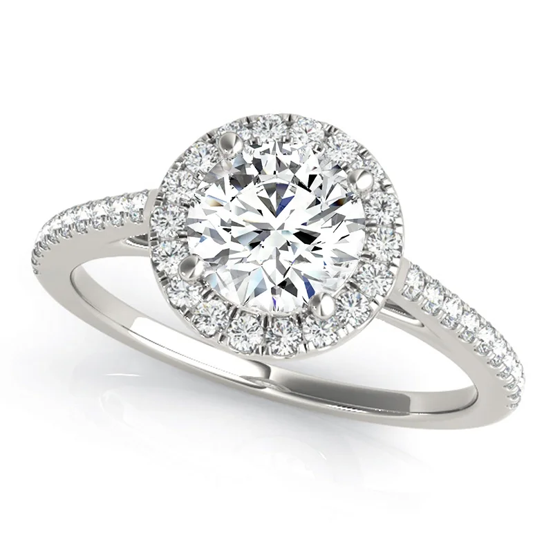 Vintage - Style Engagement Rings with Intricate ScrollworkAuriya 14k-White Gold Lab Grown Round Diamond Halo Engagement Ring 0.50 to 5.00 ct. tw. (F-G VS)