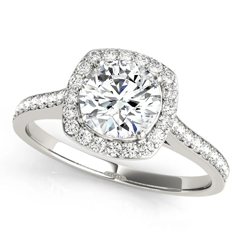 Platinum Engagement Rings with Milgrain EdgesAuriya 14k-White Gold Lab Grown Round Diamond Halo Engagement Ring 0.50 to 5.00 ct. tw. (F-G VS)