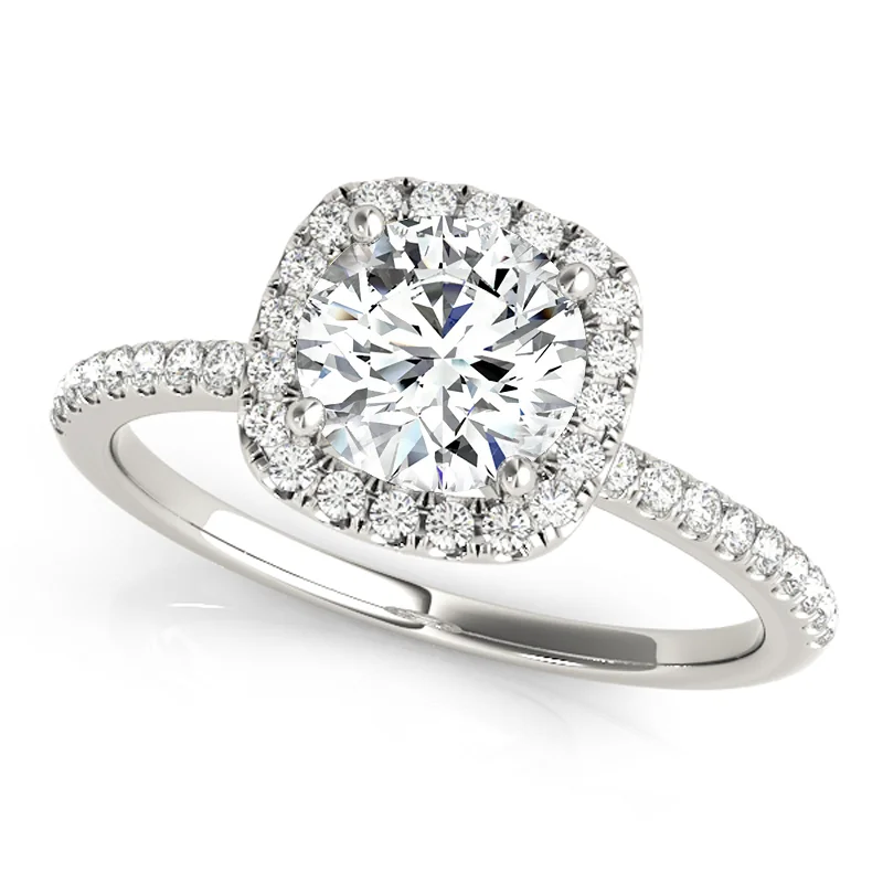 Art Nouveau - Inspired Engagement Rings with Organic MotifsAuriya 14k-White Gold Lab Grown Round Diamond Halo Engagement Ring 0.50 to 5.00 ct. tw. (F-G VS)