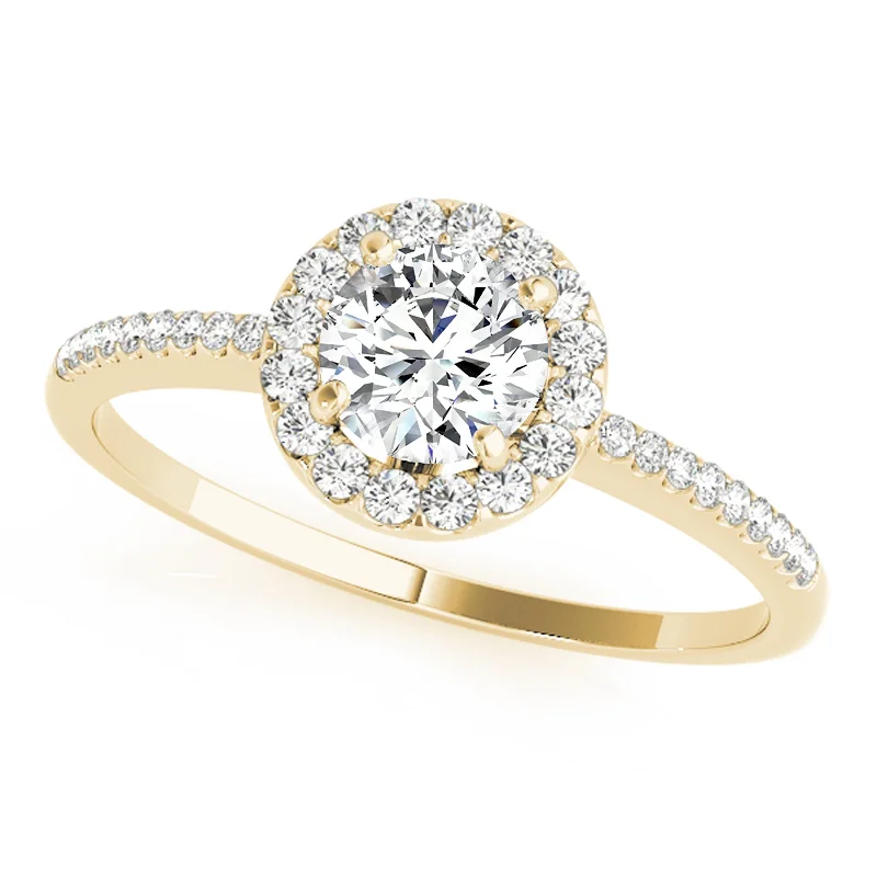 Engagement Rings with a Hidden Halo and Pavé - Set BandAuriya 14k-Yellow Gold Lab Grown Round Diamond Halo Engagement Ring 0.50 to 5.00 ct. tw. (F-G VS)