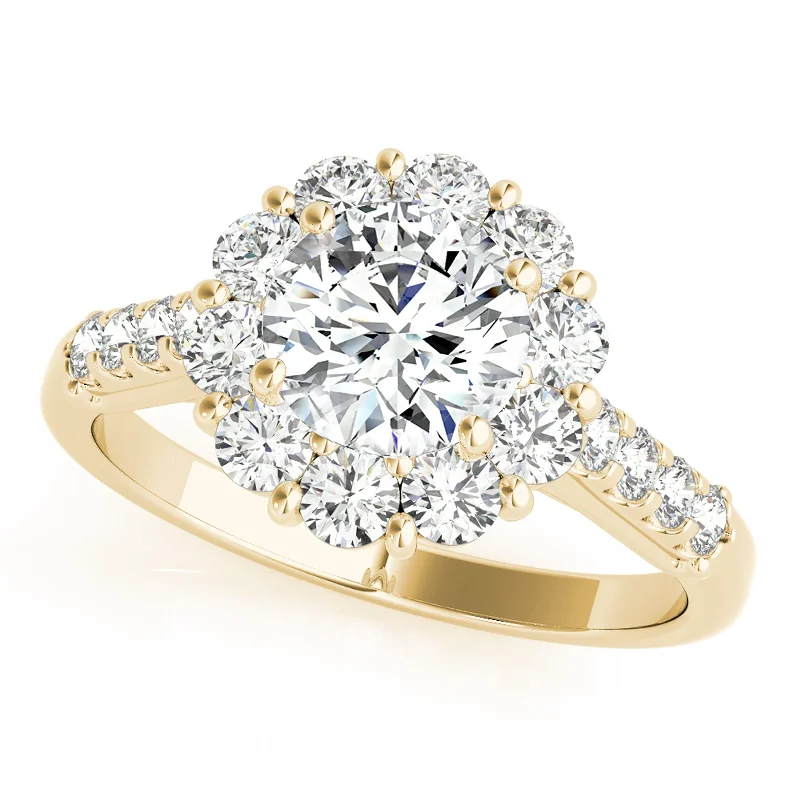 Engagement Rings with a Triple - Row Diamond BandAuriya 14k-Yellow Gold Lab Grown Round Diamond Halo Engagement Ring 0.50 to 5.00 ct. tw. (F-G VS)